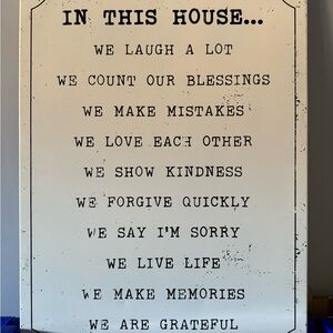 Inspirational Metal Wall Art Sign - Black and White